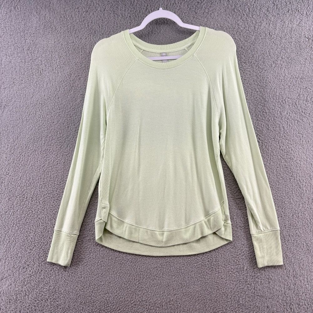 Athleta Seasoft Crew Neck Sweatshirt Womens Medium Green Pullover Modal Soft